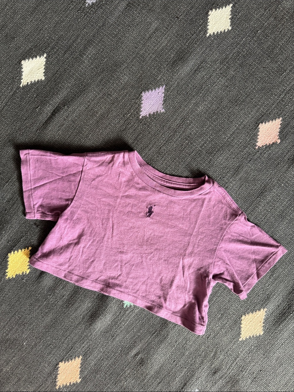 Girls' Cropped Tee with Polo Pony